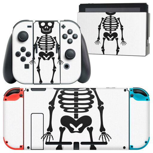 igsticker Nintendo Switch 用 デザインスキンシール 任天堂 ニンテンドー スイッチ 専用 本体ドック Joy-Con Joycon ジョイコン 専用 ゲーム機 カバー アクセサリー フィルム ステッカー 017444 ハロウィン ホラー ガイコツ 骸骨 モノトーン igsticker Nintendo Switch 用 デザインスキンシール 任天堂 ニンテンドー スイッチ 専用 本体ドック Joy-Con Joycon ジョイコン 専用 ゲーム機 カバー アクセサリー フィルム ステッカー 017444 ハロウィン ホラー ガイコツ 骸骨 モノトーン