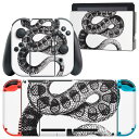 igsticker Nintendo Switch 用 デザインスキンシール 任天堂 ニンテンドー スイッチ 専用 本体ドック Joy-Con Joycon ジョイコン 専用 ゲーム機 カバー アクセサリー フィルム ステッカー 017486 ハロウィン ホラー 蛇 ヘビ リアル
