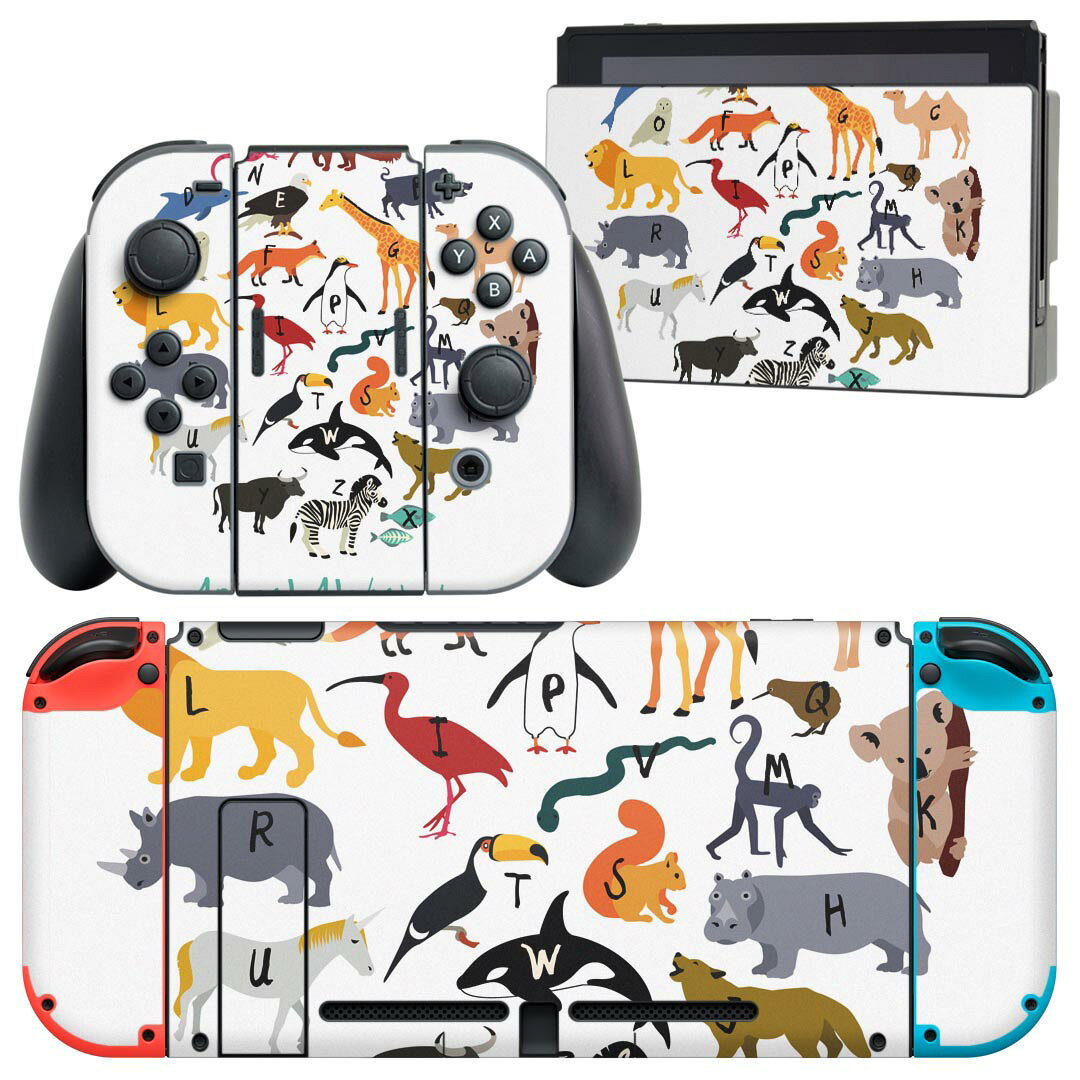 製品名 Nintendo Switch 本体裏面＆ドック正面＆ジョイコン専用 デザインスキンシール セット内容 Nintendo Switch 本体＆ドック＆ジョイコン用スキンシール（各1枚） ニンテンドースイッチ専用です。携帯機のSwitch LiteやProコンには対応していません。 商品特徴 再剥離性シートを素材に採用し、細かな位置調整がしやすく貼り直しが容易です。専用の業務プリンターを使い、商品画像と遜色のない美しい印刷仕上がり。 注意事項 画像はサンプルですので、ご覧の環境によっては多少色味に違いを感じる場合がございます。 イメージと違った、モニターと色味が異なるという理由での交換や返金はご対応出来かねます。スキンシールのみの販売で、ニンテンドースイッチ本体などは付属しません。シワができた場合、ドライヤーなどで軽く温め、外側に向けてシワを伸ばすように貼ってください。初回貼付時の位置調整や貼り直しは可能ですが、しっかりと押し付けて接着させた後の再剥離、再利用は保証しておりません。また接着部に油分や汚れが付着しますと角の部分は剥がれやすくなりますので、貼付時はあまり触れないようにご注意ください。無地のセミグロスシートにデザインをプリントした商品で、デコなどの加工はございません。 凹凸や光沢があるように見えたり布地や金属を素材にしたように見える商品もありますが、デザインの図版によるものです。印刷時に微妙な画像のズレが生じる場合がございます。ご注文後に1点1点制作する受注生産品の為、不良品以外のご返品や交換は固くお断りします。当店における繰り返しの実機テストでは問題ありませんでしたが、経過年数や使用環境により、シールを剥がす際に本体の塗装が一部剥がれる可能性があります。恐れ入りますが、万が一そのような状況になった場合でも当店ではゲーム機本体の保証は出来かねますので、予めご理解の上お求めください。 商品発送 完全受注生産のハンドメイド商品となりますので、既製品と比べて発送までお時間を頂いています。 基本的に決済確認後2?3営業日、最大で10営業日での発送となります。繁忙期や休業日明けの場合はさらに時間がかかる場合があります。 その際には別途メールにてご連絡致します。メール便の場合、発送日から到着までに2?4日ほどかかる場合が多く、紛失などの保障もご対応できかねます。あらかじめご了承下さい。