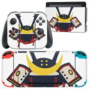 igsticker Nintendo Switch 用 デザインスキンシール 任天堂 ニンテンドー スイッチ 専用 本体ドック Joy-Con Joycon ジョイコン 専用 ゲーム機 カバー アクセサリー フィルム ステッカー 017654 子供の日 兜 端午の節句 カブト(2)