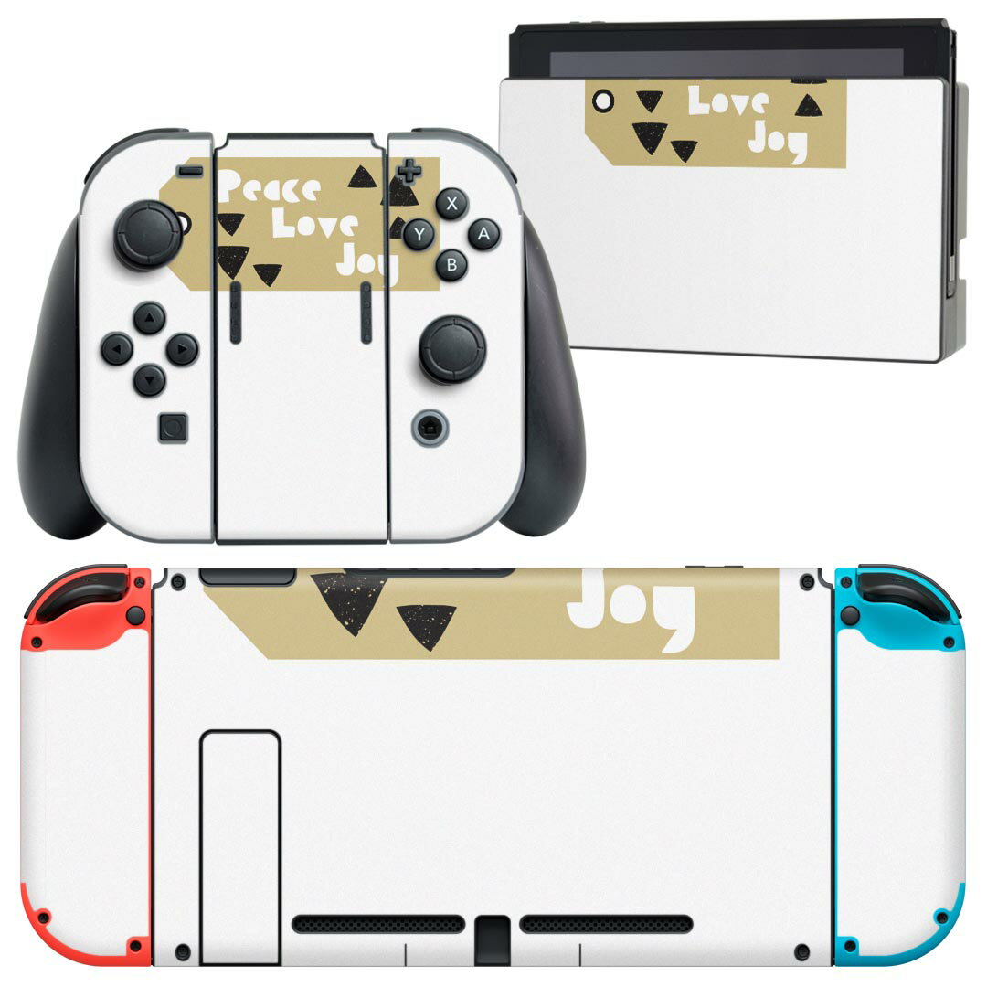 igsticker Nintendo Switch 用 デザインスキンシール 任天堂 ニンテンドー スイッチ 専用 本体ドック Joy-Con Joycon ジョイコン 専用 ゲーム機 カバー アクセサリー フィルム ステッカー 017678 クリスマス 冬 文字 かわいい