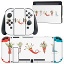 igsticker Nintendo Switch 用 デザインスキンシール 任天堂 ニンテンドー スイッチ 専用 本体ドック Joy-Con Joycon ジョイコン 専用 ゲーム機 カバー アクセサリー フィルム ステッカー 017679 クリスマス クリスマス 靴下 柊