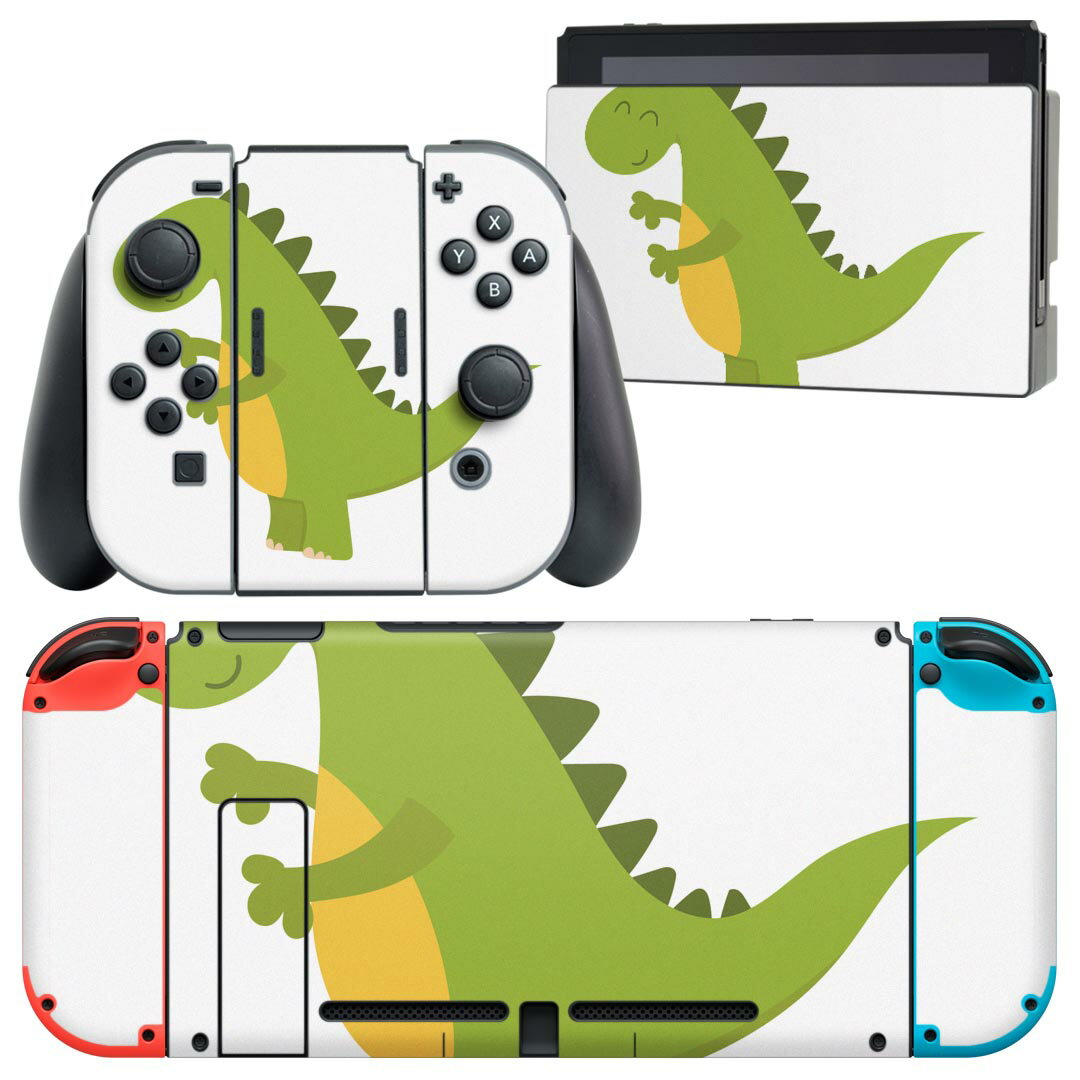 igsticker Nintendo Switch 用 デザインスキンシール 任天堂 ニンテンドー スイッチ 専用 本体ドック Joy-Con Joycon ジョイコン 専用 ゲーム機 カバー アクセサリー フィルム ステッカー 017740 Dinosaurs 恐竜 Dinosaurs 恐竜
