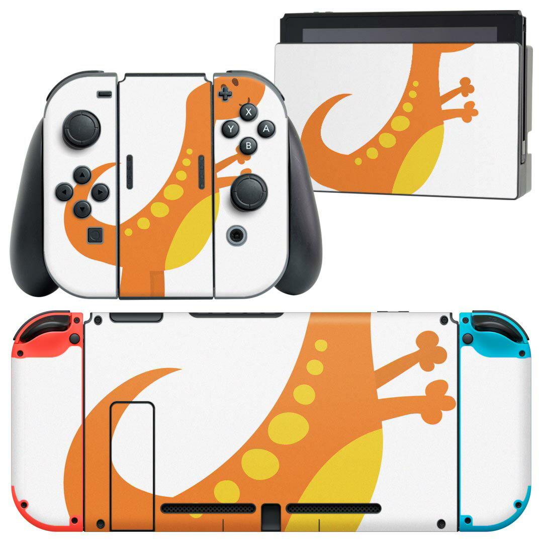 igsticker Nintendo Switch 用 デザインスキンシール 任天堂 ニンテンドー スイッチ 専用 本体ドック Joy-Con Joycon ジョイコン 専用 ゲーム機 カバー アクセサリー フィルム ステッカー 017745 Dinosaurs 恐竜 Dinosaurs 恐竜