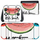 igsticker Nintendo Switch 用 デザインスキンシール 任天堂 ニンテンドー スイッチ 専用 本体ドック Joy-Con Joycon ジョイコン 専用 ゲーム機 カバー アクセサリー フィルム ステッカー 017843 夏 スイカ 夏 summer