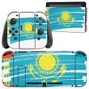igsticker Nintendo Switch 用 デザインスキンシール 任天堂 ニンテンドー スイッチ 専用 本体ドック Joy-Con Joycon ジョイコン 専用 ゲーム機 カバー アクセサリー フィルム ステッカー 018480 国旗 kazakhstan カザフスタン(2)