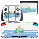 igsticker Nintendo Switch 用 デザインスキンシール 任天堂 ニンテンドー スイッチ 専用 本体ドック Joy-Con Joycon ジョイコン 専用 ゲーム機 カバー アクセサリー フィルム ステッカー 018550 国旗 san-marino サンマリノ(2)