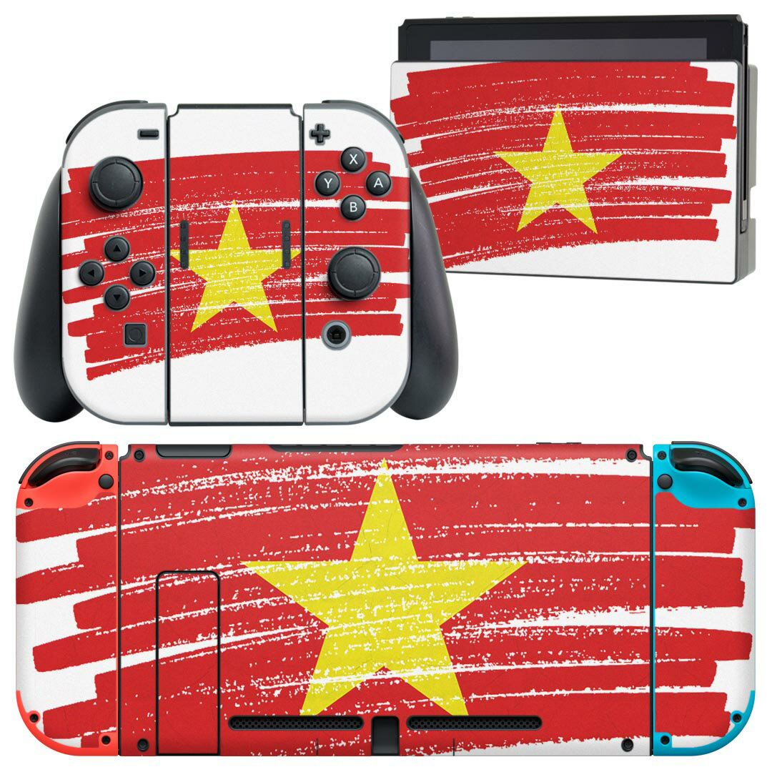 製品名 Nintendo Switch 本体裏面＆ドック正面＆ジョイコン専用 デザインスキンシール セット内容 Nintendo Switch 本体＆ドック＆ジョイコン用スキンシール（各1枚） ニンテンドースイッチ専用です。携帯機のSwitch LiteやProコンには対応していません。 商品特徴 再剥離性シートを素材に採用し、細かな位置調整がしやすく貼り直しが容易です。専用の業務プリンターを使い、商品画像と遜色のない美しい印刷仕上がり。 注意事項 画像はサンプルですので、ご覧の環境によっては多少色味に違いを感じる場合がございます。 イメージと違った、モニターと色味が異なるという理由での交換や返金はご対応出来かねます。スキンシールのみの販売で、ニンテンドースイッチ本体などは付属しません。シワができた場合、ドライヤーなどで軽く温め、外側に向けてシワを伸ばすように貼ってください。初回貼付時の位置調整や貼り直しは可能ですが、しっかりと押し付けて接着させた後の再剥離、再利用は保証しておりません。また接着部に油分や汚れが付着しますと角の部分は剥がれやすくなりますので、貼付時はあまり触れないようにご注意ください。無地のセミグロスシートにデザインをプリントした商品で、デコなどの加工はございません。 凹凸や光沢があるように見えたり布地や金属を素材にしたように見える商品もありますが、デザインの図版によるものです。印刷時に微妙な画像のズレが生じる場合がございます。ご注文後に1点1点制作する受注生産品の為、不良品以外のご返品や交換は固くお断りします。当店における繰り返しの実機テストでは問題ありませんでしたが、経過年数や使用環境により、シールを剥がす際に本体の塗装が一部剥がれる可能性があります。恐れ入りますが、万が一そのような状況になった場合でも当店ではゲーム機本体の保証は出来かねますので、予めご理解の上お求めください。 商品発送 完全受注生産のハンドメイド商品となりますので、既製品と比べて発送までお時間を頂いています。 基本的に決済確認後2?3営業日、最大で10営業日での発送となります。繁忙期や休業日明けの場合はさらに時間がかかる場合があります。 その際には別途メールにてご連絡致します。メール便の場合、発送日から到着までに2?4日ほどかかる場合が多く、紛失などの保障もご対応できかねます。あらかじめご了承下さい。