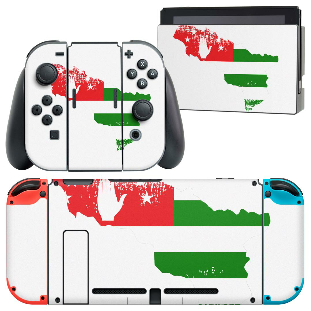 igsticker Nintendo Switch 用 デザインスキンシール 任天堂 ニンテンドー スイッチ 専用 本体ドック Joy-Con Joycon ジョイコン 専用 ゲーム機 カバー アクセサリー フィルム ステッカー 018751 国旗 abkhazia アブハジア