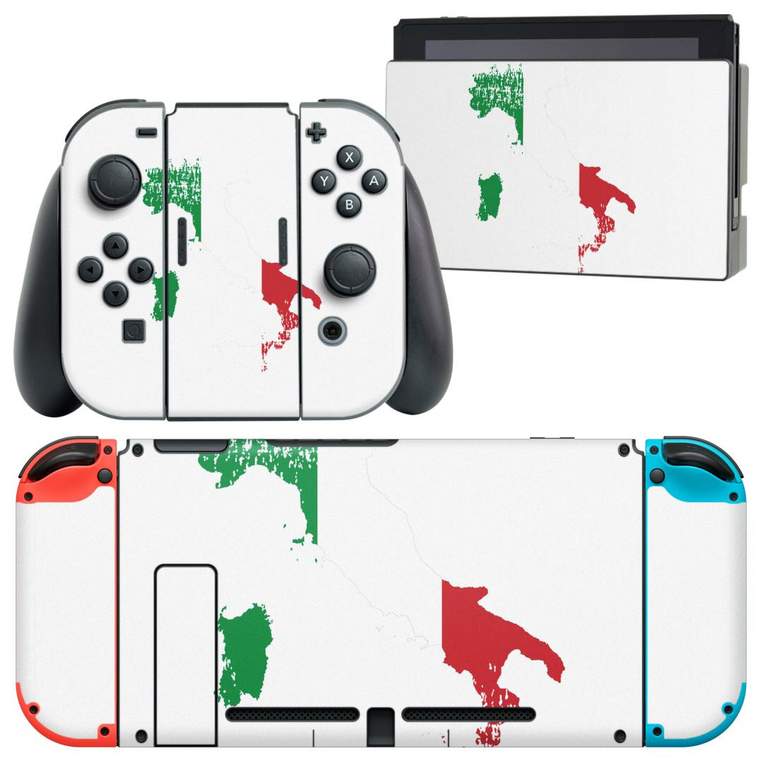 igsticker Nintendo Switch 用 デザインスキンシール 任天堂 ニンテンドー スイッチ 専用 本体ドック Joy-Con Joycon ジョイコン 専用 ゲーム機 カバー アクセサリー フィルム ステッカー 018857 国旗 italy イタリア