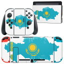 igsticker Nintendo Switch 用 デザインスキンシール 任天堂 ニンテンドー スイッチ 専用 本体ドック Joy-Con Joycon ジョイコン 専用 ゲーム機 カバー アクセサリー フィルム ステッカー 018861 国旗 kazakhstan カザフスタン(2)