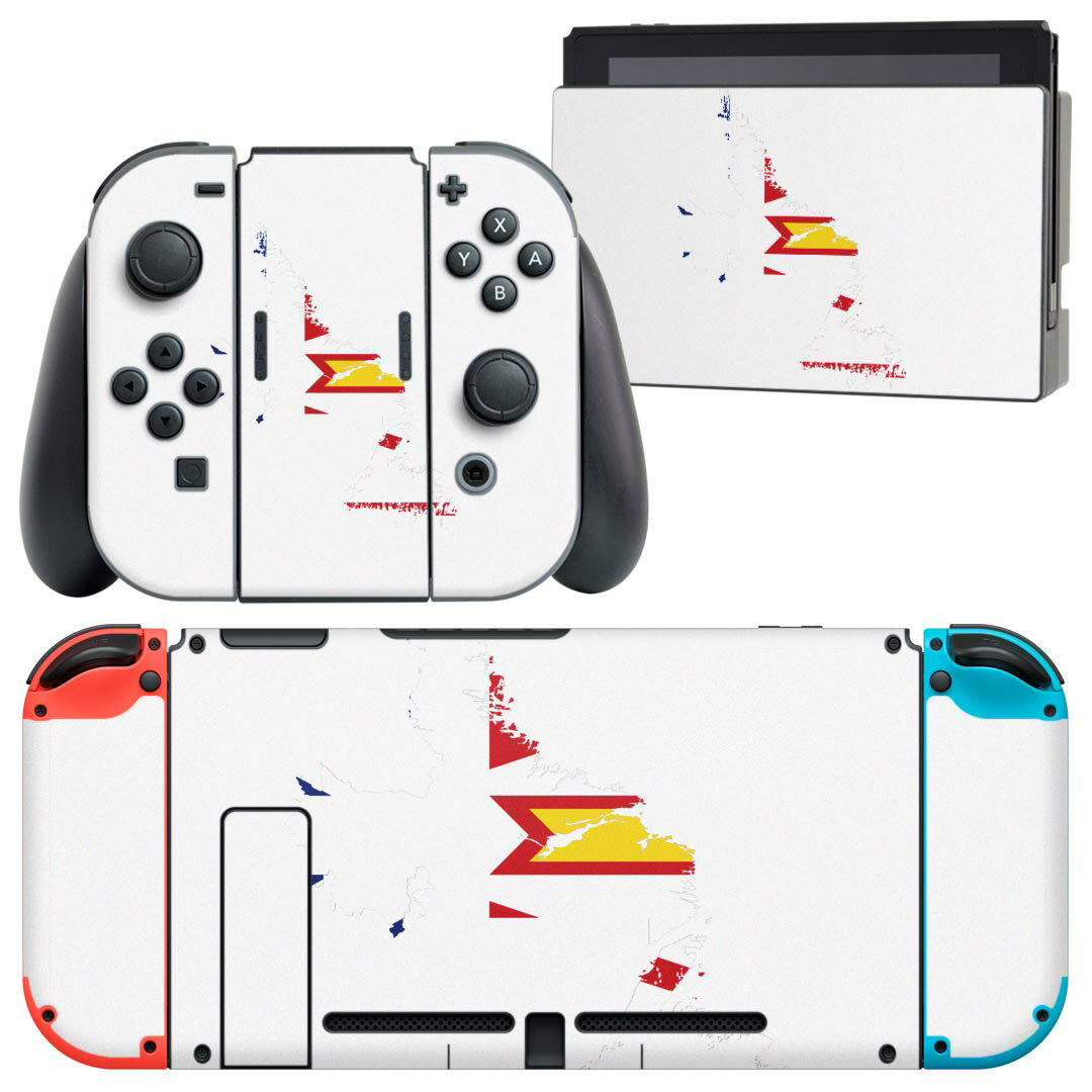 igsticker Nintendo Switch 用 デザインスキンシール 任天堂 ニンテンドー スイッチ 専用 本体ドック Joy-Con Joycon ジョイコン 専用 ゲーム機 カバー アクセサリー フィルム ステッカー 018900 国旗 ニューファンドランド