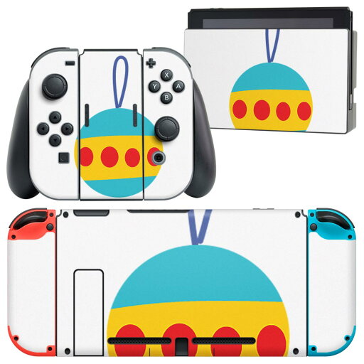 igsticker Nintendo Switch 用 デザインスキンシール 任天堂 ニンテンドー スイッチ 専用 本体ドック Joy-Con Joycon ジョイコン 専用 ゲーム機 カバー アクセサリー フィルム ステッカー 019037 イラスト アイコン クリスマス