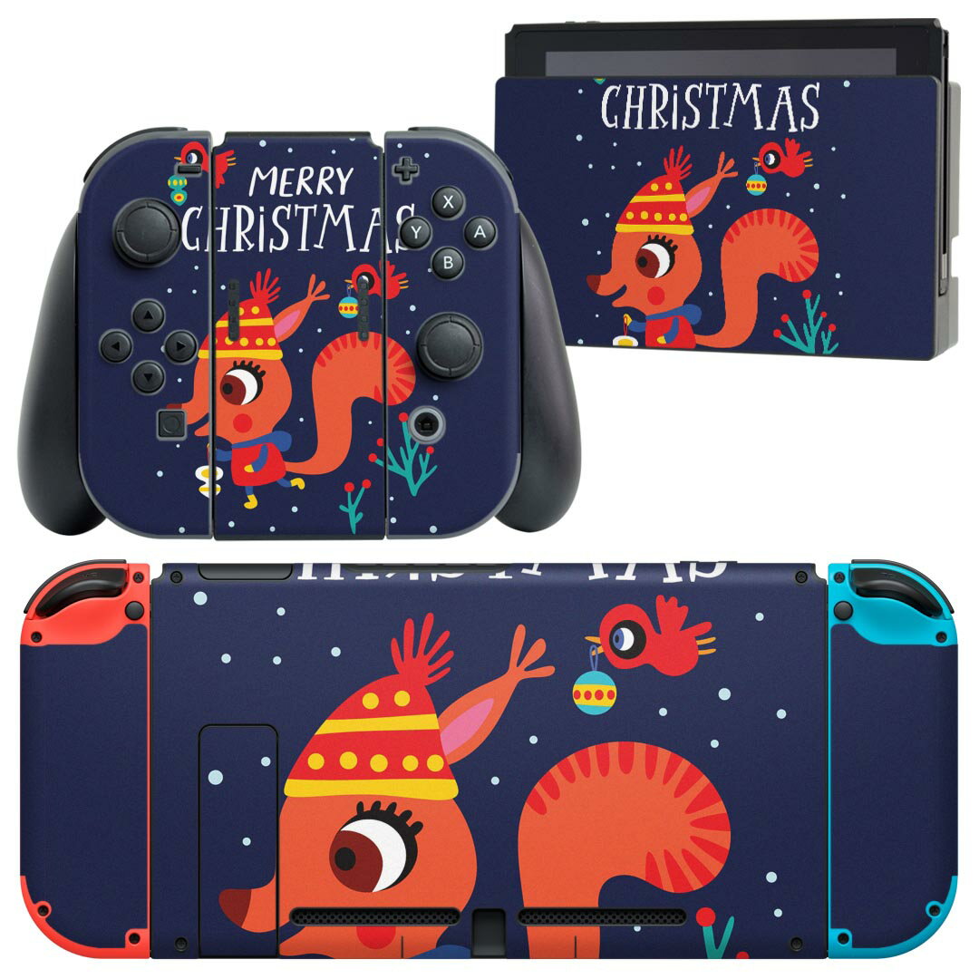 igsticker Nintendo Switch 用 デザインスキンシール 任天堂 ニンテンドー スイッチ 専用 本体ドック Joy-Con Joycon ジョイコン 専用 ゲーム機 カバー アクセサリー フィルム ステッカー 019062 イラスト アニマル キッズ