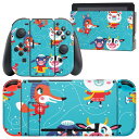 igsticker Nintendo Switch 用 デザインスキンシール 任天堂 ニンテンドー スイッチ 専用 本体ドック Joy-Con Joycon ジョイコン 専用 ゲーム機 カバー アクセサリー フィルム ステッカー 019079 イラスト アニマル キッズ