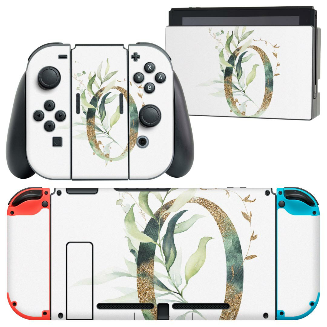igsticker Nintendo Switch 用 デザインスキンシール 任天堂 ニンテンドー スイッチ 専用 本体ドック Joy-Con Joycon ジョイコン 専用 ゲーム機 カバー アクセサリー フィルム ステッカー 019109 フォント 文字 0