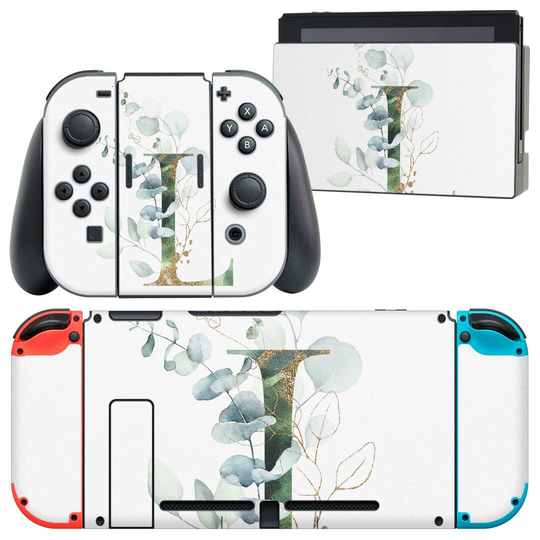 igsticker Nintendo Switch 用 デザインスキンシール 任天堂 ニンテンドー スイッチ 専用 本体ドック Joy-Con Joycon ジョイコン 専用 ゲーム機 カバー アクセサリー フィルム ステッカー 019129 フォント 文字 l アルファベット