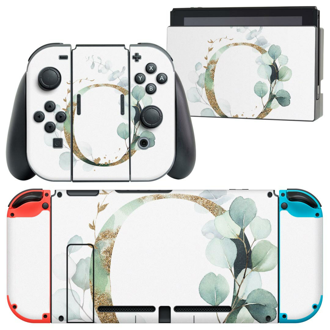 igsticker Nintendo Switch 用 デザインスキンシール 任天堂 ニンテンドー スイッチ 専用 本体ドック Joy-Con Joycon ジョイコン 専用 ゲーム機 カバー アクセサリー フィルム ステッカー 019132 フォント 文字 o アルファベット