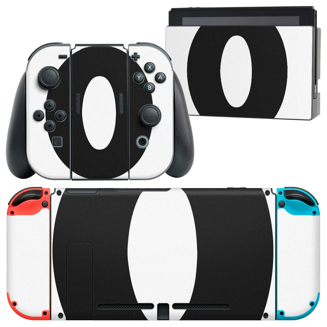 igsticker Nintendo Switch 用 デザインスキンシール 任天堂 ニンテンドー スイッチ 専用 本体ドック Joy-Con Joycon ジョイコン 専用 ゲーム機 カバー アクセサリー フィルム ステッカー 019171 フォント 文字 0