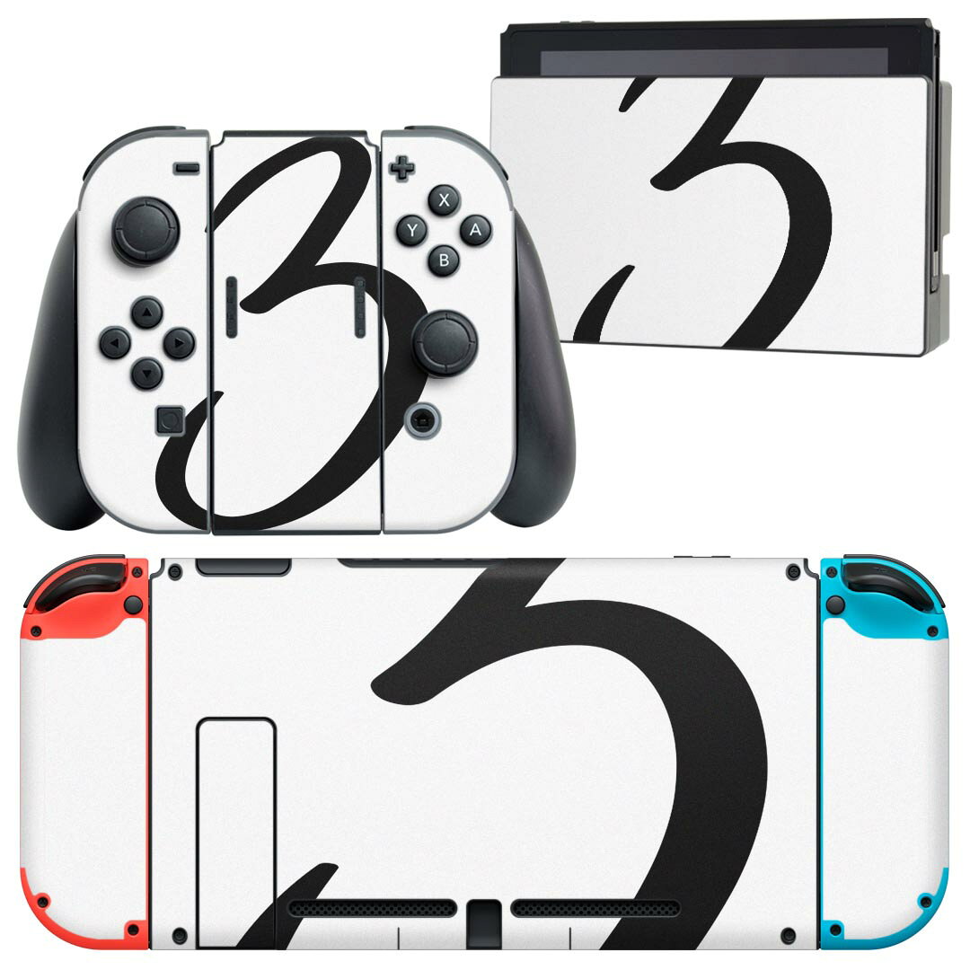igsticker Nintendo Switch 用 デザインスキンシール 任天堂 ニンテンドー スイッチ 専用 本体ドック Joy-Con Joycon ジョイコン 専用 ゲーム機 カバー アクセサリー フィルム ステッカー 019210 フォント 文字 3