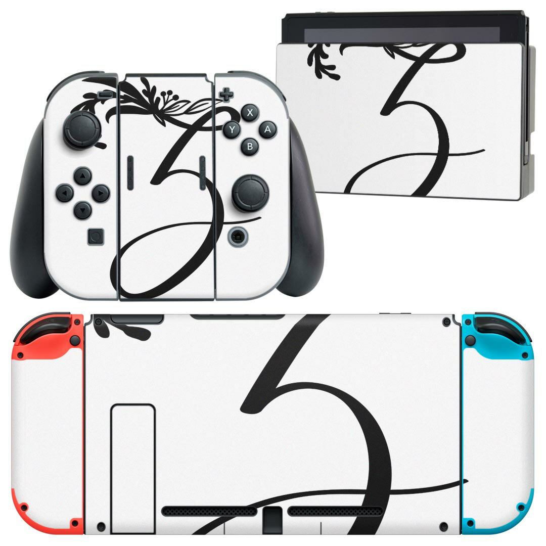igsticker Nintendo Switch 用 デザインスキンシール 任天堂 ニンテンドー スイッチ 専用 本体ドック Joy-Con Joycon ジョイコン 専用 ゲーム機 カバー アクセサリー フィルム ステッカー 019242 フォント 文字 z アルファベット