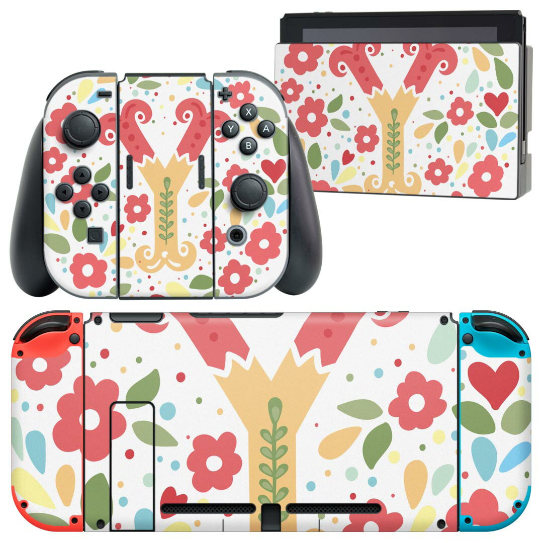 igsticker Nintendo Switch 用 デザインスキンシール 任天堂 ニンテンドー スイッチ 専用 本体ドック Joy-Con Joycon ジョイコン 専用 ゲーム機 カバー アクセサリー フィルム ステッカー 019294 フォント 文字 y アルファベット