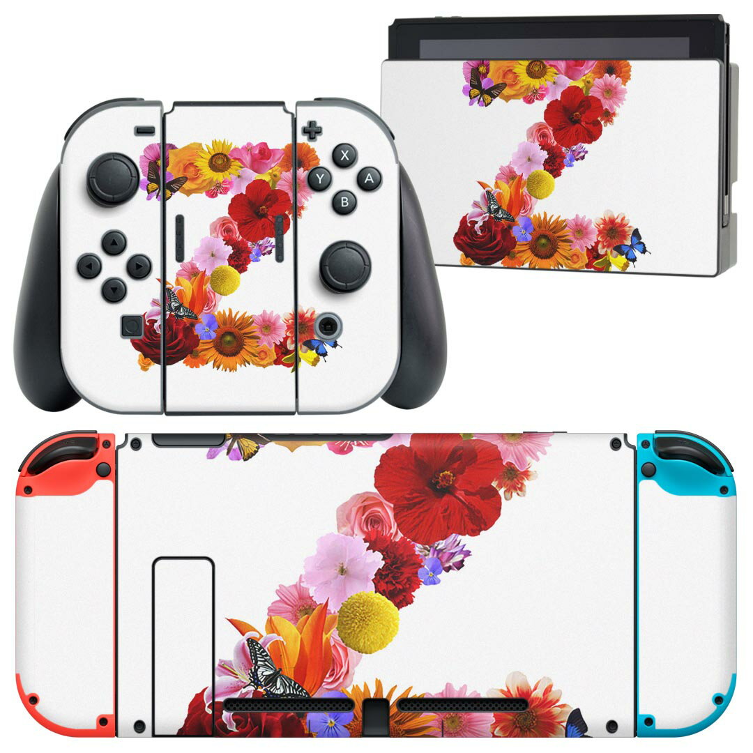 igsticker Nintendo Switch 用 デザインスキンシール 任天堂 ニンテンドー スイッチ 専用 本体ドック Joy-Con Joycon ジョイコン 専用 ゲーム機 カバー アクセサリー フィルム ステッカー 019331 フォント 文字 z アルファベット