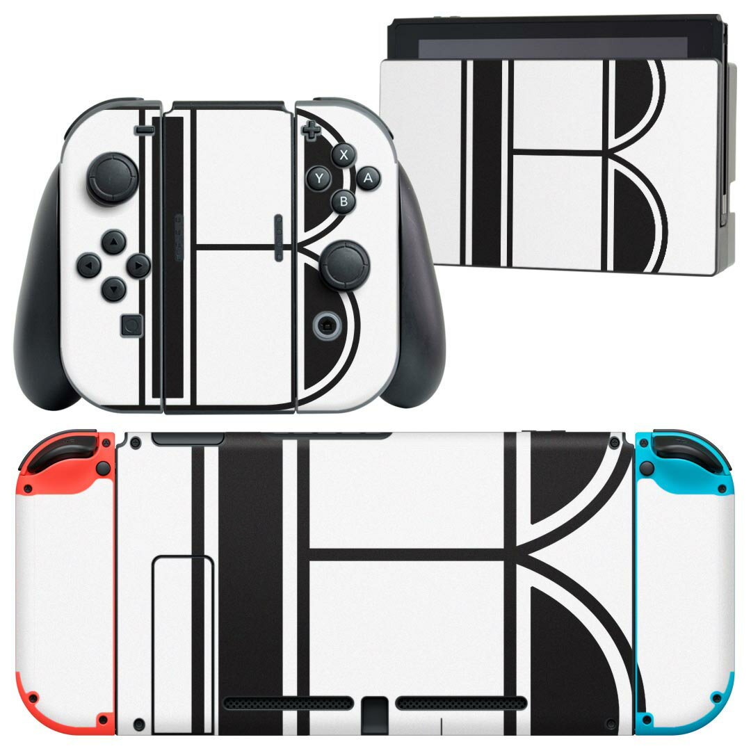 igsticker Nintendo Switch 用 デザインスキンシール 任天堂 ニンテンドー スイッチ 専用 本体ドック Joy-Con Joycon ジョイコン 専用 ゲーム機 カバー アクセサリー フィルム ステッカー 019343 フォント 文字 b アルファベット