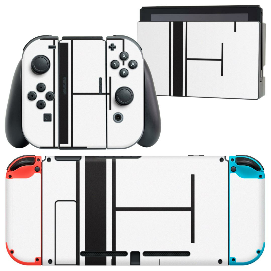 igsticker Nintendo Switch 用 デザインスキンシール 任天堂 ニンテンドー スイッチ 専用 本体ドック Joy-Con Joycon ジョイコン 専用 ゲーム機 カバー アクセサリー フィルム ステッカー 019347 フォント 文字 f アルファベット