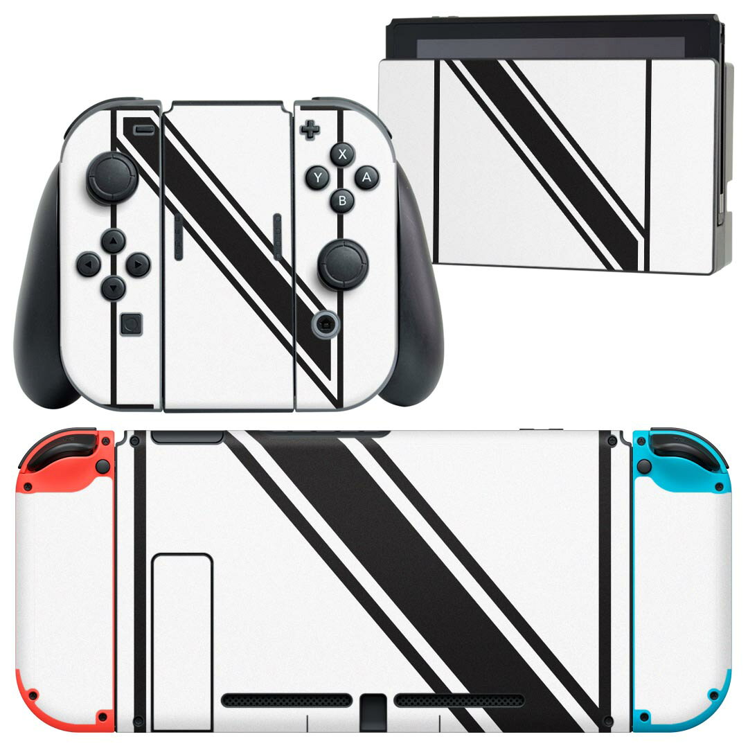 製品名 Nintendo Switch 本体裏面＆ドック正面＆ジョイコン専用 デザインスキンシール セット内容 Nintendo Switch 本体＆ドック＆ジョイコン用スキンシール（各1枚） ニンテンドースイッチ専用です。携帯機のSwitch LiteやProコンには対応していません。 商品特徴 再剥離性シートを素材に採用し、細かな位置調整がしやすく貼り直しが容易です。専用の業務プリンターを使い、商品画像と遜色のない美しい印刷仕上がり。 注意事項 画像はサンプルですので、ご覧の環境によっては多少色味に違いを感じる場合がございます。 イメージと違った、モニターと色味が異なるという理由での交換や返金はご対応出来かねます。スキンシールのみの販売で、ニンテンドースイッチ本体などは付属しません。シワができた場合、ドライヤーなどで軽く温め、外側に向けてシワを伸ばすように貼ってください。初回貼付時の位置調整や貼り直しは可能ですが、しっかりと押し付けて接着させた後の再剥離、再利用は保証しておりません。また接着部に油分や汚れが付着しますと角の部分は剥がれやすくなりますので、貼付時はあまり触れないようにご注意ください。無地のセミグロスシートにデザインをプリントした商品で、デコなどの加工はございません。 凹凸や光沢があるように見えたり布地や金属を素材にしたように見える商品もありますが、デザインの図版によるものです。印刷時に微妙な画像のズレが生じる場合がございます。ご注文後に1点1点制作する受注生産品の為、不良品以外のご返品や交換は固くお断りします。当店における繰り返しの実機テストでは問題ありませんでしたが、経過年数や使用環境により、シールを剥がす際に本体の塗装が一部剥がれる可能性があります。恐れ入りますが、万が一そのような状況になった場合でも当店ではゲーム機本体の保証は出来かねますので、予めご理解の上お求めください。 商品発送 完全受注生産のハンドメイド商品となりますので、既製品と比べて発送までお時間を頂いています。 基本的に決済確認後2?3営業日、最大で10営業日での発送となります。繁忙期や休業日明けの場合はさらに時間がかかる場合があります。 その際には別途メールにてご連絡致します。メール便の場合、発送日から到着までに2?4日ほどかかる場合が多く、紛失などの保障もご対応できかねます。あらかじめご了承下さい。