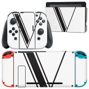 igsticker Nintendo Switch 用 デザインスキンシール 任天堂 ニンテンドー スイッチ 専用 本体ドック Joy-Con Joycon ジョイコン 専用 ゲーム機 カバー アクセサリー フィルム ステッカー 019363 フォント 文字 v アルファベット(2)
