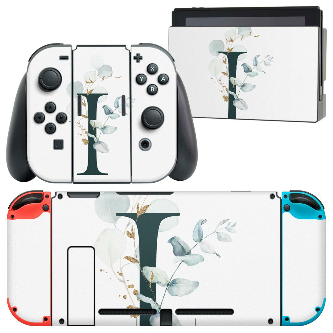 igsticker Nintendo Switch 用 デザインスキンシール 任天堂 ニンテンドー スイッチ 専用 本体ドック Joy-Con Joycon ジョイコン 専用 ゲーム機 カバー アクセサリー フィルム ステッカー 019387 フォント 文字 i アルファベット