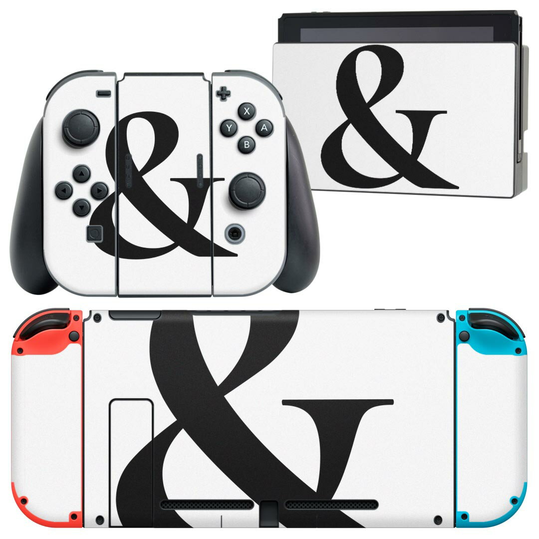 igsticker Nintendo Switch 用 デザインスキンシール 任天堂 ニンテンドー スイッチ 専用 本体ドック Joy-Con Joycon ジョイコン 専用 ゲーム機 カバー アクセサリー フィルム ステッカー 019523 フォント 文字 & アルファベット