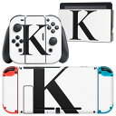 igsticker Nintendo Switch 用 デザインスキンシール 任天堂 ニンテンドー スイッチ 専用 本体ドック Joy-Con Joycon ジョイコン 専用 ゲーム機 カバー アクセサリー フィルム ステッカー 019544 フォント 文字 k アルファベット(2)