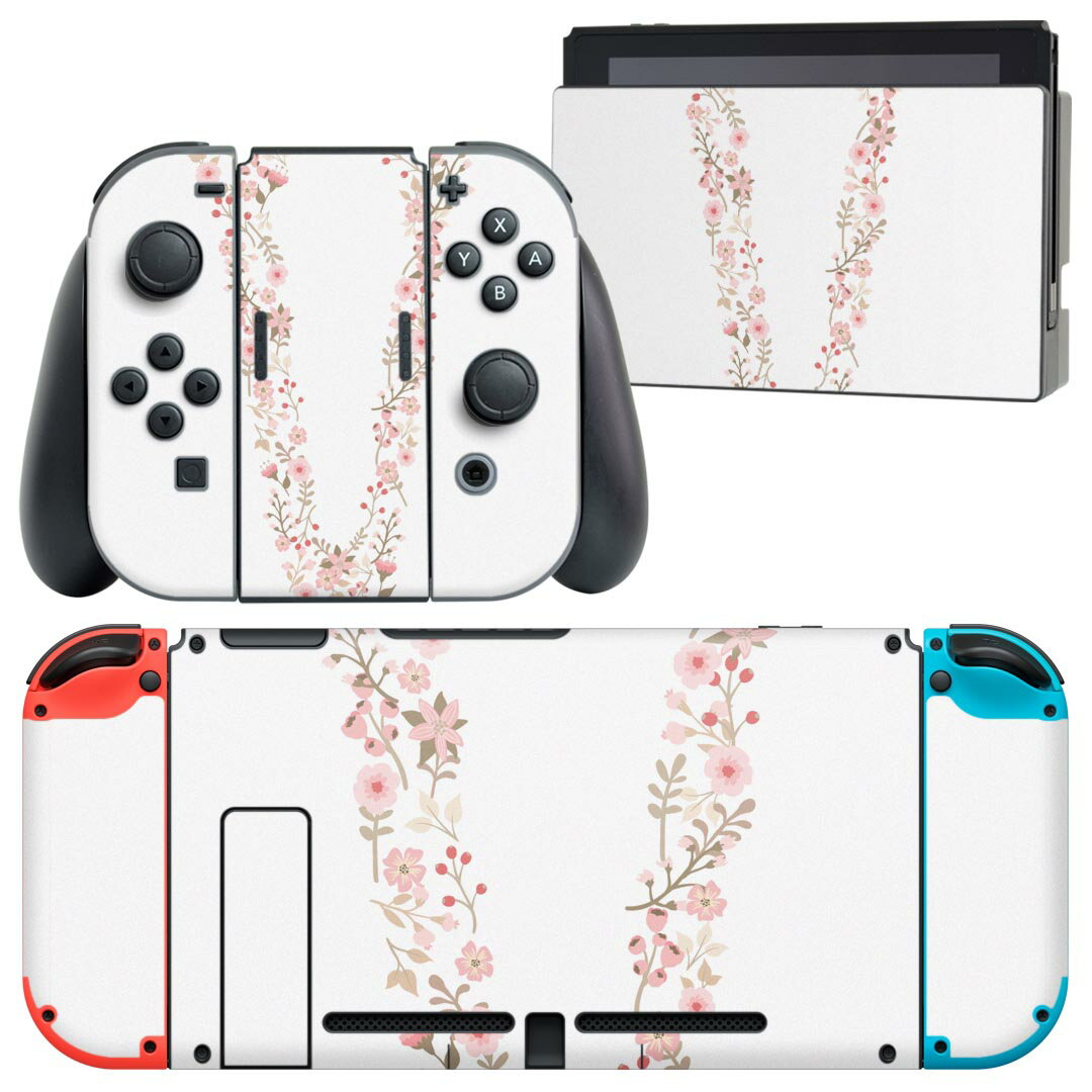 igsticker Nintendo Switch 用 デザインスキンシール 任天堂 ニンテンドー スイッチ 専用 本体ドック Joy-Con Joycon ジョイコン 専用 ゲーム機 カバー アクセサリー フィルム ステッカー 019583 フォント 文字 v アルファベット