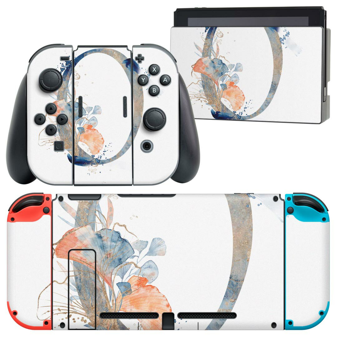 igsticker Nintendo Switch 用 デザインスキンシール 任天堂 ニンテンドー スイッチ 専用 本体ドック Joy-Con Joycon ジョイコン 専用 ゲーム機 カバー アクセサリー フィルム ステッカー 019643 フォント 文字 0