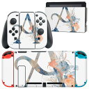 igsticker Nintendo Switch 用 デザインスキンシール 任天堂 ニンテンドー スイッチ 専用 本体ドック Joy-Con Joycon ジョイコン 専用 ゲーム機 カバー アクセサリー フィルム ステッカー 019653 フォント 文字 a アルファベット