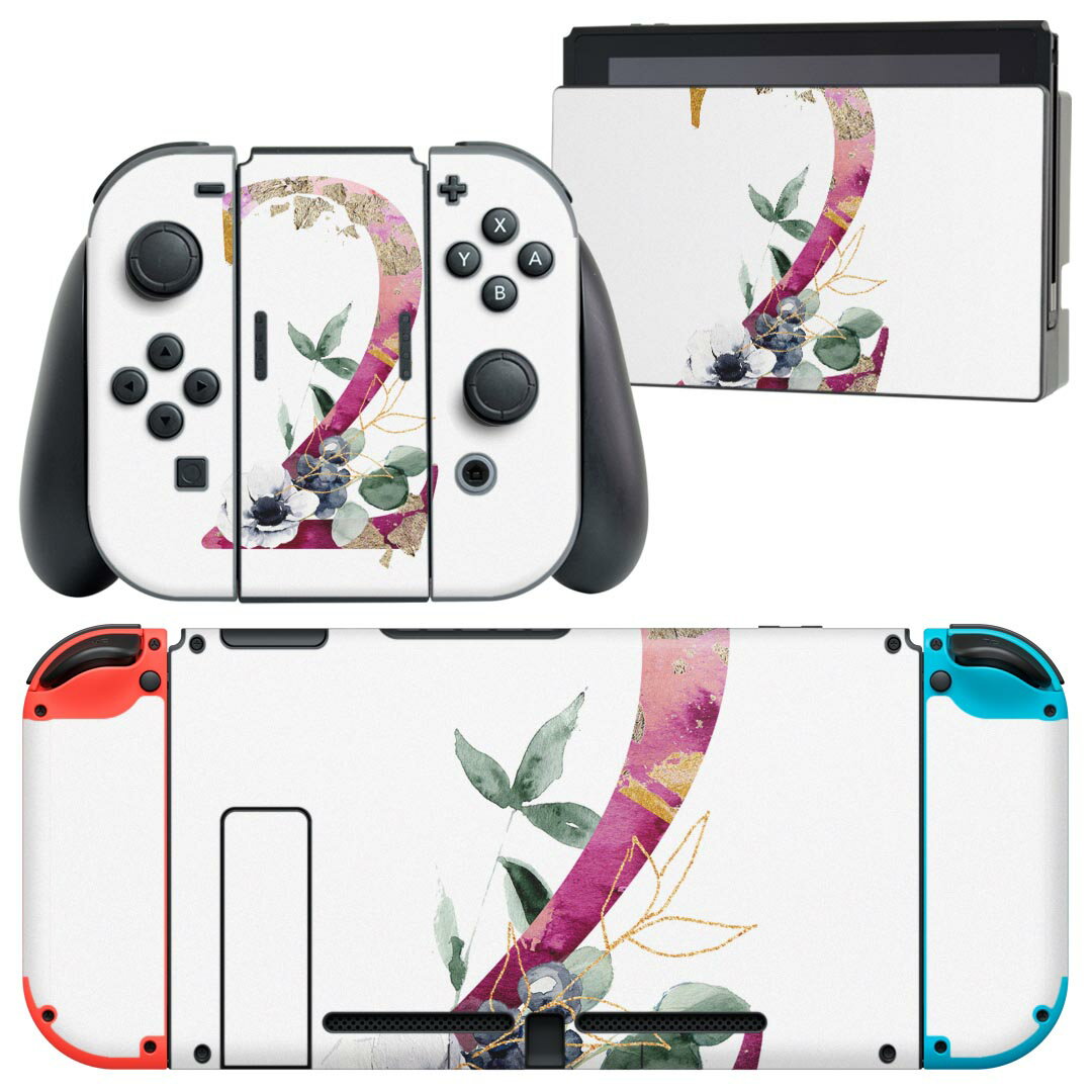 igsticker Nintendo Switch 用 デザインスキンシール 任天堂 ニンテンドー スイッチ 専用 本体ドック Joy-Con Joycon ジョイコン 専用 ゲーム機 カバー アクセサリー フィルム ステッカー 019681 フォント 文字 2