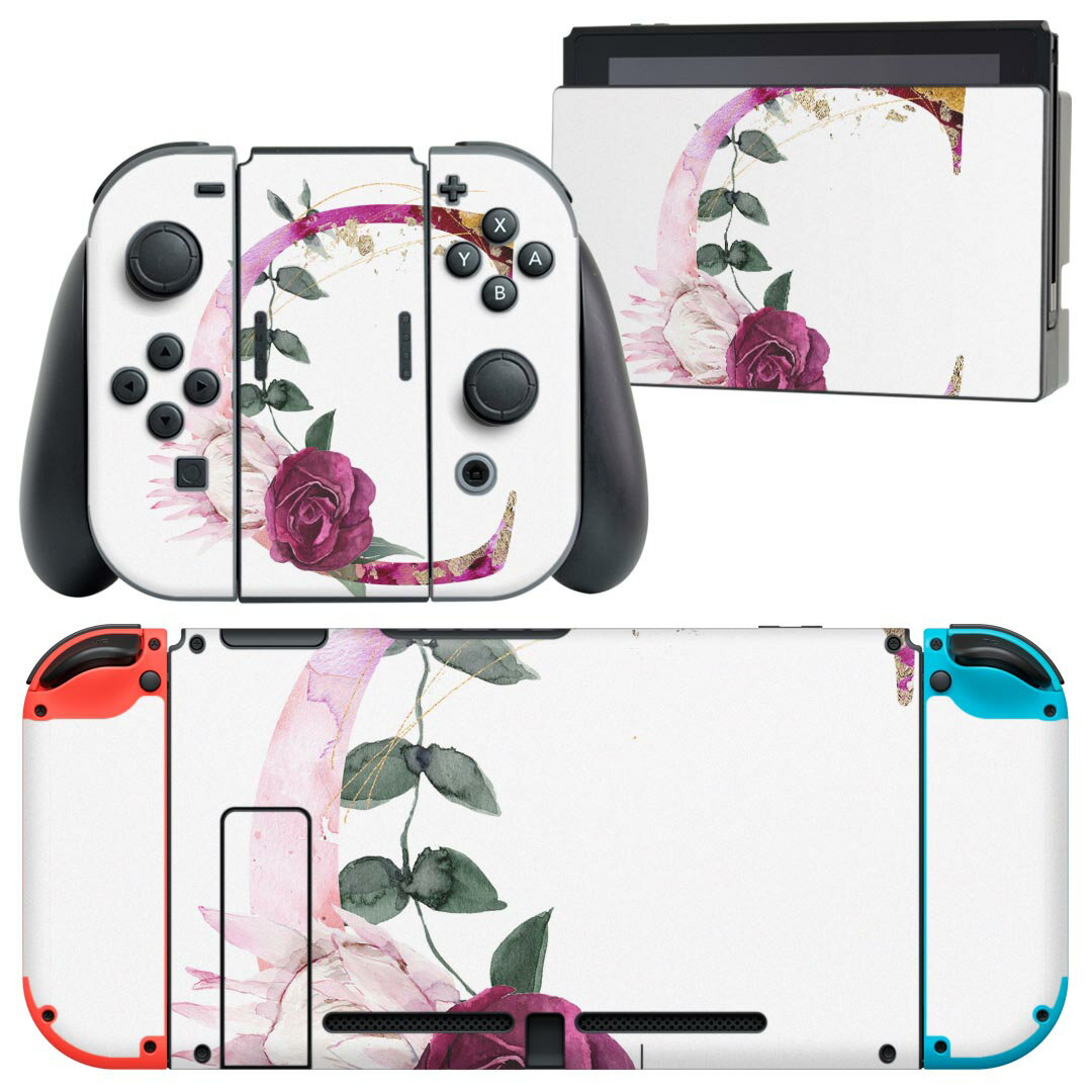 igsticker Nintendo Switch 用 デザインスキンシール 任天堂 ニンテンドー スイッチ 専用 本体ドック Joy-Con Joycon ジョイコン 専用 ゲーム機 カバー アクセサリー フィルム ステッカー 019691 フォント 文字 c アルファベット