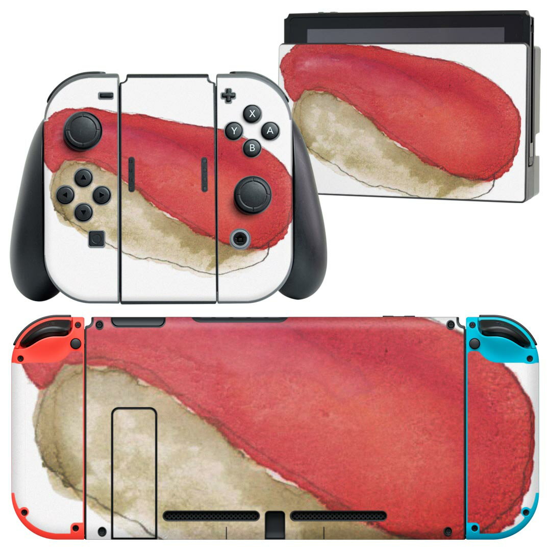 igsticker Nintendo Switch 用 デザインスキンシール 任天堂 ニンテンドー スイッチ 専用 本体ドック Joy-Con Joycon ジョイコン 専用 ゲーム機 カバー アクセサリー フィルム ステッカー 019897 寿司 お寿司 Sushi ご飯