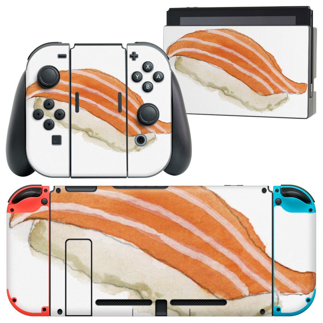 igsticker Nintendo Switch 用 デザインスキンシール 任天堂 ニンテンドー スイッチ 専用 本体ドック Joy-Con Joycon ジョイコン 専用 ゲーム機 カバー アクセサリー フィルム ステッカー 019903 寿司 お寿司 Sushi ご飯