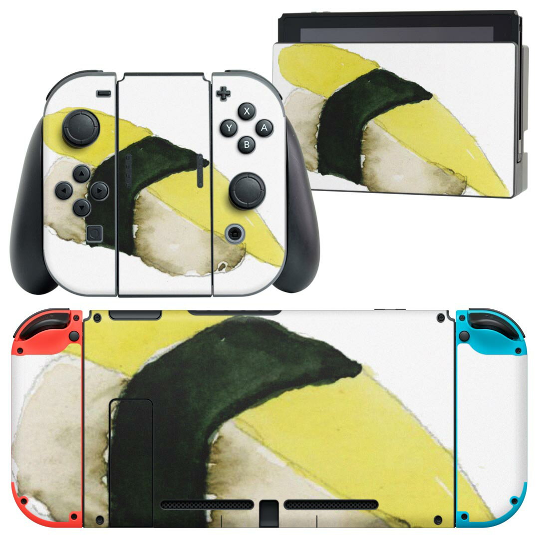 igsticker Nintendo Switch 用 デザインスキンシール 任天堂 ニンテンドー スイッチ 専用 本体ドック Joy-Con Joycon ジョイコン 専用 ゲーム機 カバー アクセサリー フィルム ステッカー 019905 寿司 お寿司 Sushi ご飯