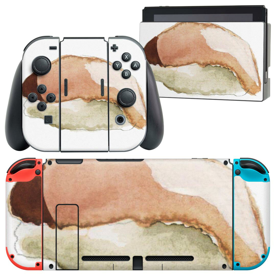 製品名 Nintendo Switch 本体裏面＆ドック正面＆ジョイコン専用 デザインスキンシール セット内容 Nintendo Switch 本体＆ドック＆ジョイコン用スキンシール（各1枚） ニンテンドースイッチ専用です。携帯機のSwitch LiteやProコンには対応していません。 商品特徴 再剥離性シートを素材に採用し、細かな位置調整がしやすく貼り直しが容易です。専用の業務プリンターを使い、商品画像と遜色のない美しい印刷仕上がり。 注意事項 画像はサンプルですので、ご覧の環境によっては多少色味に違いを感じる場合がございます。 イメージと違った、モニターと色味が異なるという理由での交換や返金はご対応出来かねます。スキンシールのみの販売で、ニンテンドースイッチ本体などは付属しません。シワができた場合、ドライヤーなどで軽く温め、外側に向けてシワを伸ばすように貼ってください。初回貼付時の位置調整や貼り直しは可能ですが、しっかりと押し付けて接着させた後の再剥離、再利用は保証しておりません。また接着部に油分や汚れが付着しますと角の部分は剥がれやすくなりますので、貼付時はあまり触れないようにご注意ください。無地のセミグロスシートにデザインをプリントした商品で、デコなどの加工はございません。 凹凸や光沢があるように見えたり布地や金属を素材にしたように見える商品もありますが、デザインの図版によるものです。印刷時に微妙な画像のズレが生じる場合がございます。ご注文後に1点1点制作する受注生産品の為、不良品以外のご返品や交換は固くお断りします。当店における繰り返しの実機テストでは問題ありませんでしたが、経過年数や使用環境により、シールを剥がす際に本体の塗装が一部剥がれる可能性があります。恐れ入りますが、万が一そのような状況になった場合でも当店ではゲーム機本体の保証は出来かねますので、予めご理解の上お求めください。 商品発送 完全受注生産のハンドメイド商品となりますので、既製品と比べて発送までお時間を頂いています。 基本的に決済確認後2?3営業日、最大で10営業日での発送となります。繁忙期や休業日明けの場合はさらに時間がかかる場合があります。 その際には別途メールにてご連絡致します。メール便の場合、発送日から到着までに2?4日ほどかかる場合が多く、紛失などの保障もご対応できかねます。あらかじめご了承下さい。