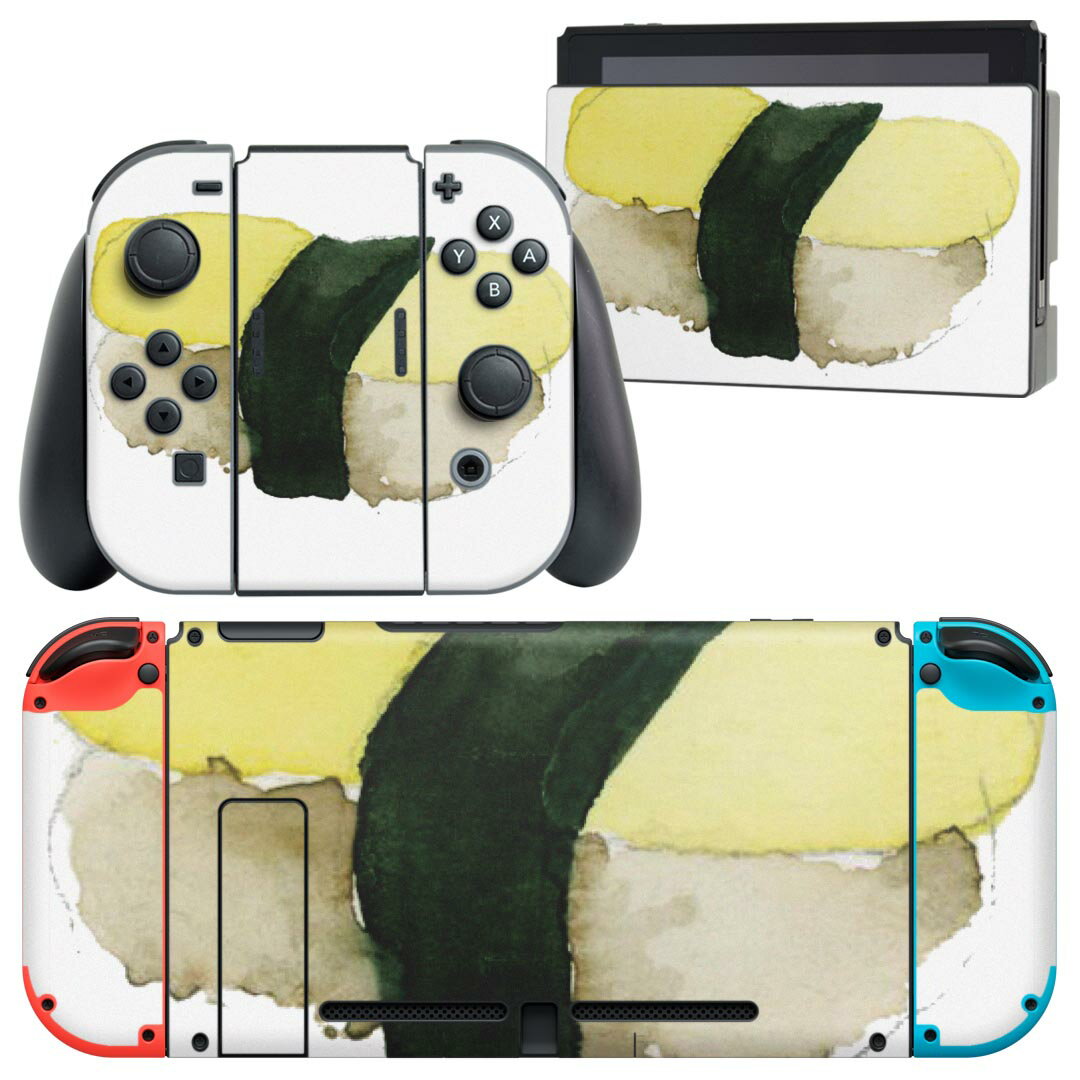 igsticker Nintendo Switch 用 デザインスキンシール 任天堂 ニンテンドー スイッチ 専用 本体ドック Joy-Con Joycon ジョイコン 専用 ゲーム機 カバー アクセサリー フィルム ステッカー 019910 寿司 お寿司 Sushi ご飯