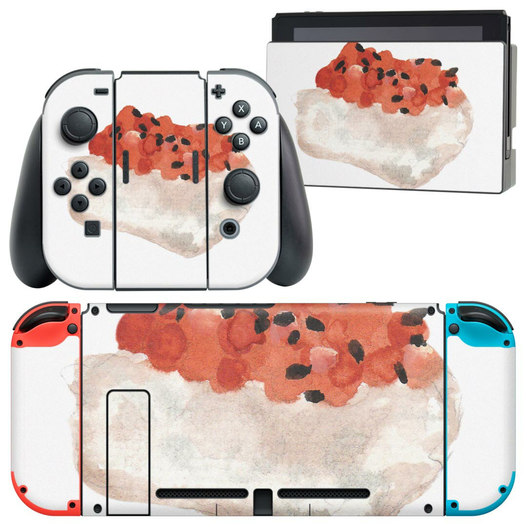 igsticker Nintendo Switch 用 デザインスキンシール 任天堂 ニンテンドー スイッチ 専用 本体ドック Joy-Con Joycon ジョイコン 専用 ゲーム機 カバー アクセサリー フィルム ステッカー 019912 寿司 お寿司 Sushi ご飯