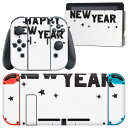 igsticker Nintendo Switch 用 デザインスキンシール 任天堂 ニンテンドー スイッチ 専用 本体ドック Joy-Con Joycon ジョイコン 専用 ゲーム機 カバー アクセサリー フィルム ステッカー 019990 お正月 文字 happy new year