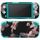 igsticker Nintendo Switch Lite 専用 デザインスキンシール 全面 ニンテンドー スイッチ ライト 専用 ゲーム機 カバー アクセサリー フィルム ステッカー エアフリー 000009 桜 水面 黒