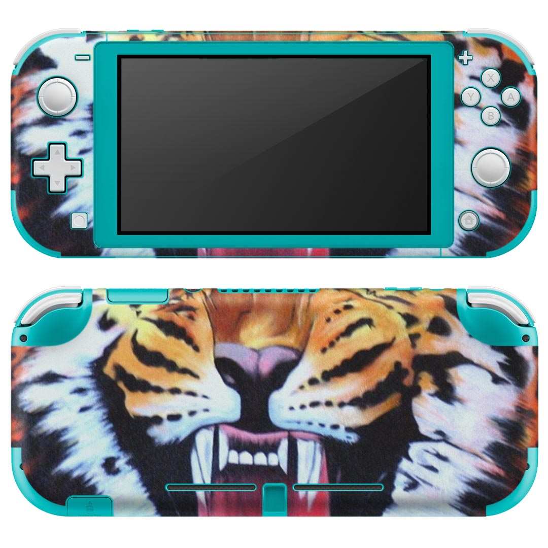 igsticker Nintendo Switch Lite 専用 デザインスキンシール 全面 ニンテンドー スイッチ ライト 専用 ゲーム機 カバー アクセサリー フィルム ステッカー エアフリー 000025 虎　動物