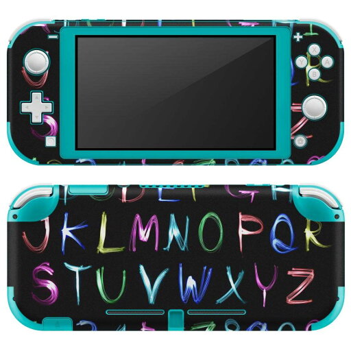 igsticker Nintendo Switch Lite 専用 デザインスキンシール 全面 ニンテンドー スイッチ ライト 専用 ゲーム機 カバー アクセサリー フィルム ステッカー エアフリー 000026 アルファベット カラフル 黒 igsticker Nintendo Switch Lite 専用 デザインスキンシール 全面 ニンテンドー スイッチ ライト 専用 ゲーム機 カバー アクセサリー フィルム ステッカー エアフリー 000026 アルファベット カラフル 黒