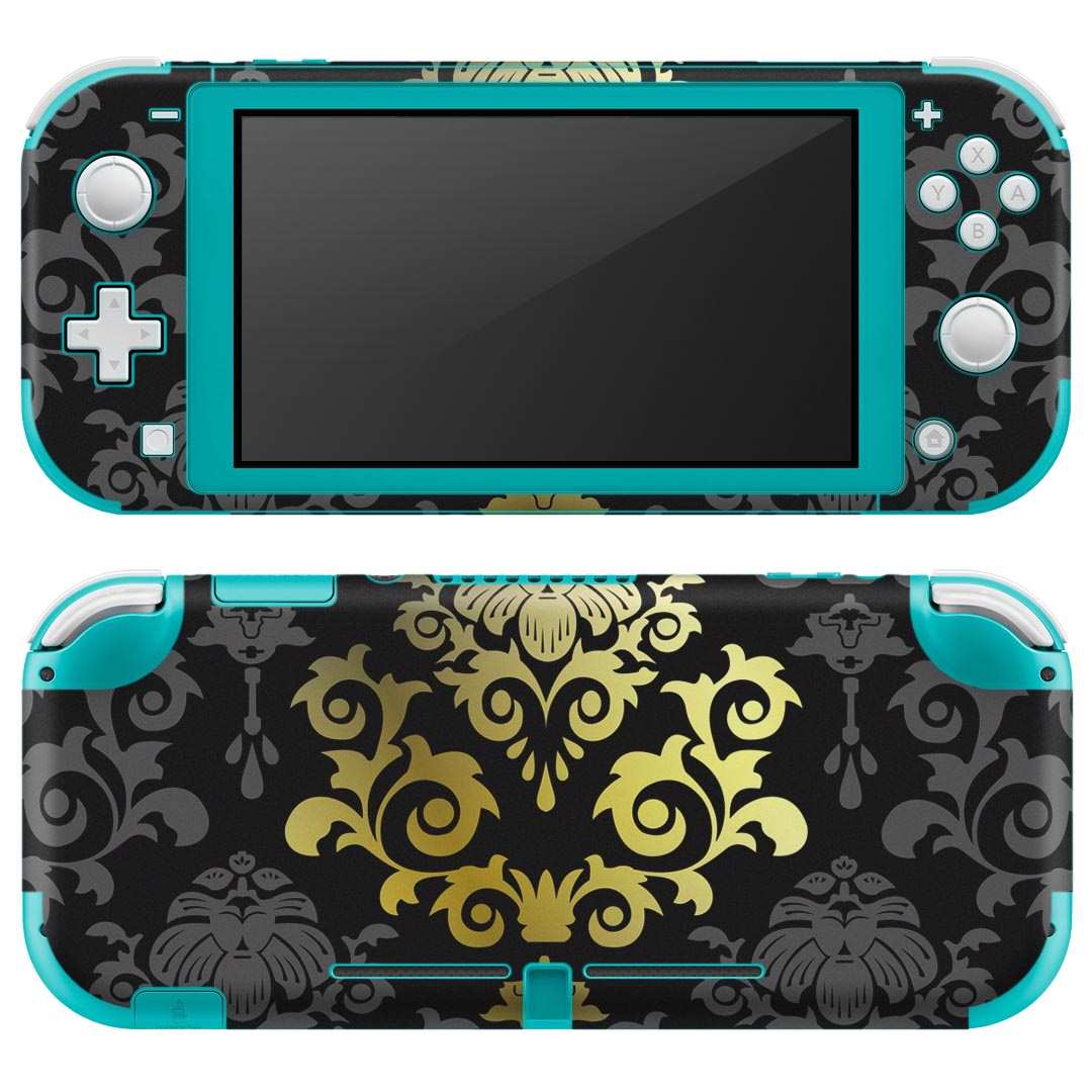 igsticker Nintendo Switch Lite 専用 デザインスキンシール 全面 ニンテンドー スイッチ ライト 専用 ゲーム機 カバー アクセサリー フィルム ステッカー エアフリー 000032 模様　黒